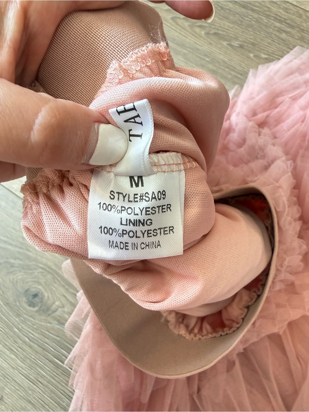 Tana Tulle Pleated Tiered Maxi Skirt - Blush Pink Size Medium - Picture 9 of 12